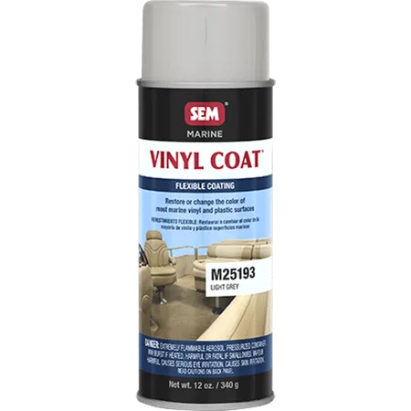 M25193 – SEM PRODUCTS Paint, For Vinyl And Plastic Marine Surfaces Light Grey 16 Ounce Aerosol Can